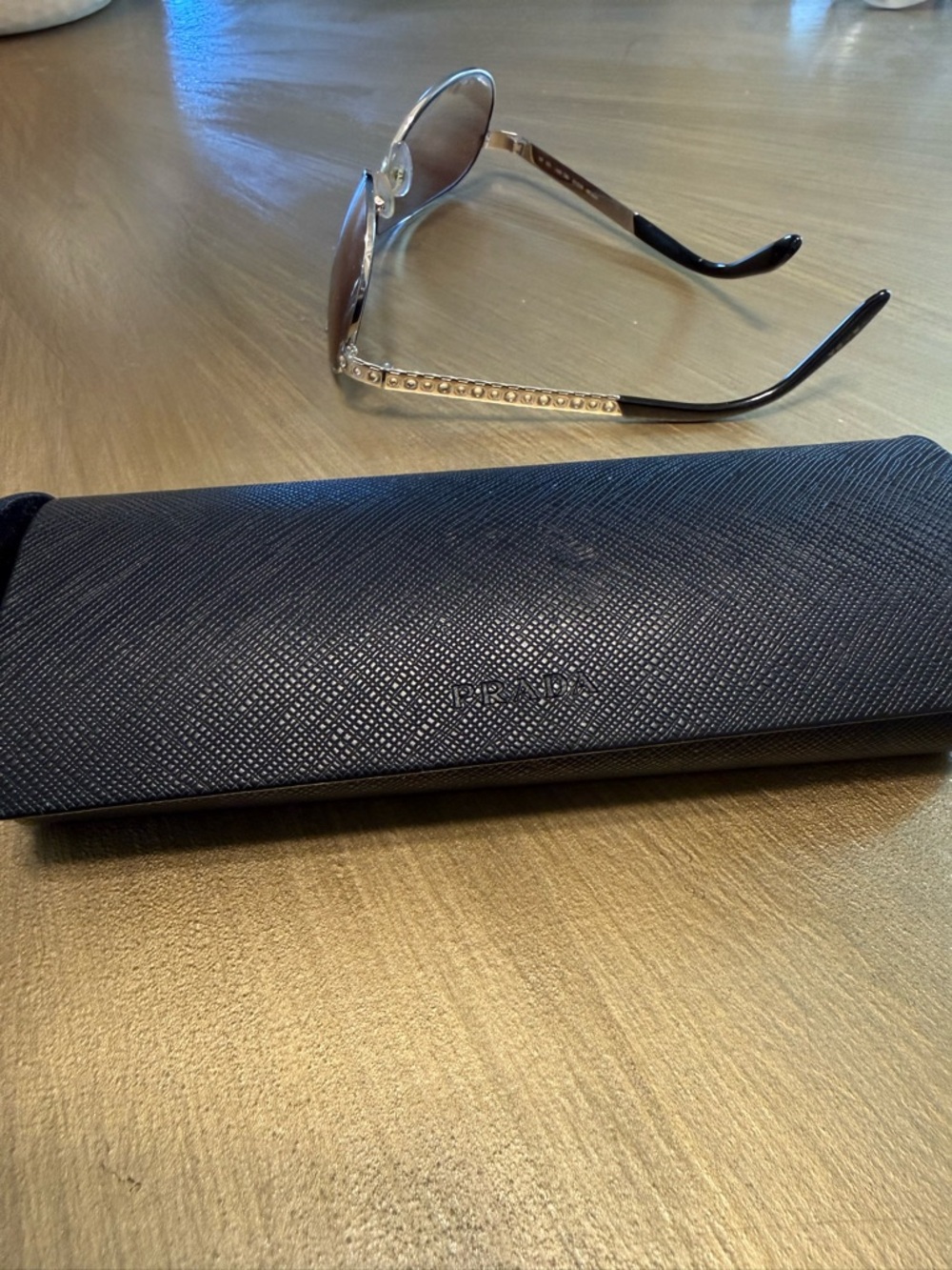 VINTAGE Prada Silver Aviator Sunglasses with Gradient Brown Lenses - Picture 5 of 5